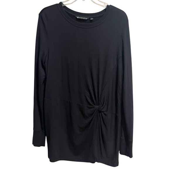 Athleta Tops - Athleta Women’s Top Small Black Pullover Long Sleeve Top Ruched Side Athleisure
